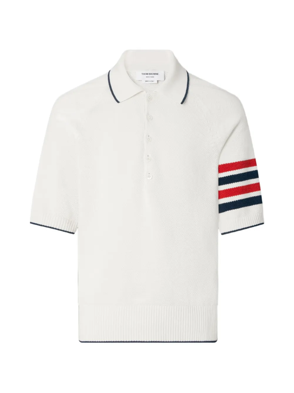Thom Browne 4-Bar relaxed-fit polo shirt - Bianco