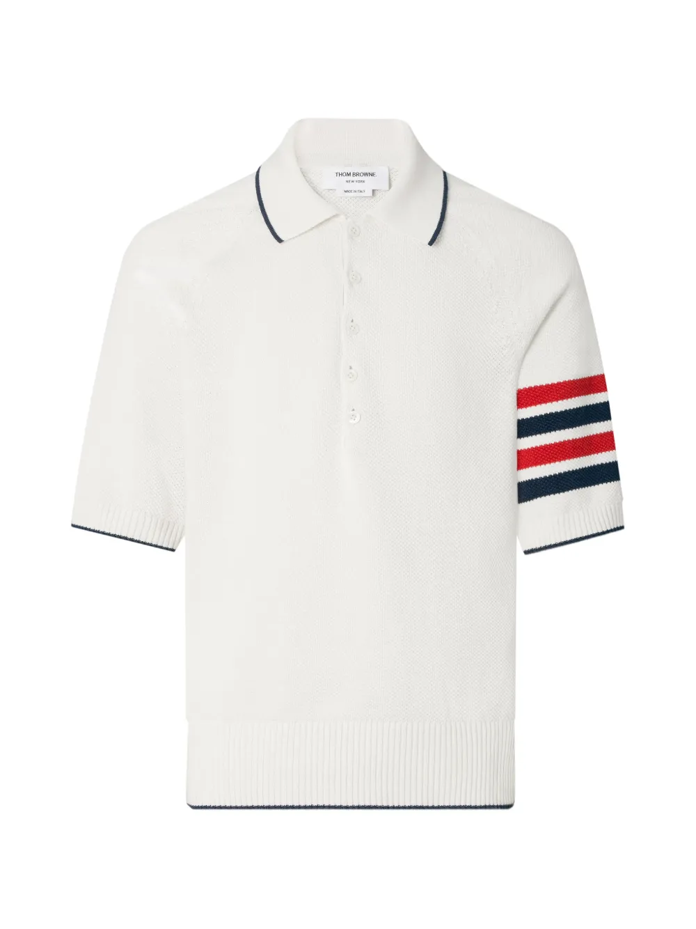 Thom Browne linen cotton 4-bar relaxed fit polo