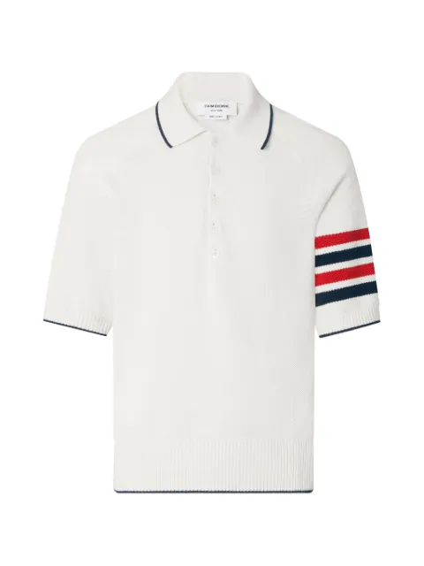 Thom Browne linen cotton 4-Bar relaxed fit polo