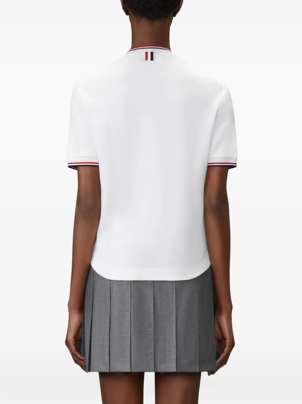 Thom Browne Piqué RWB-T-shirt Wit