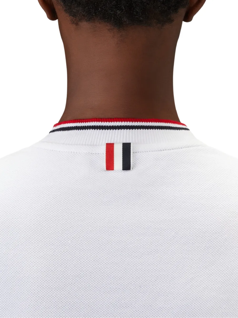 Thom Browne Piqué RWB-T-shirt Wit