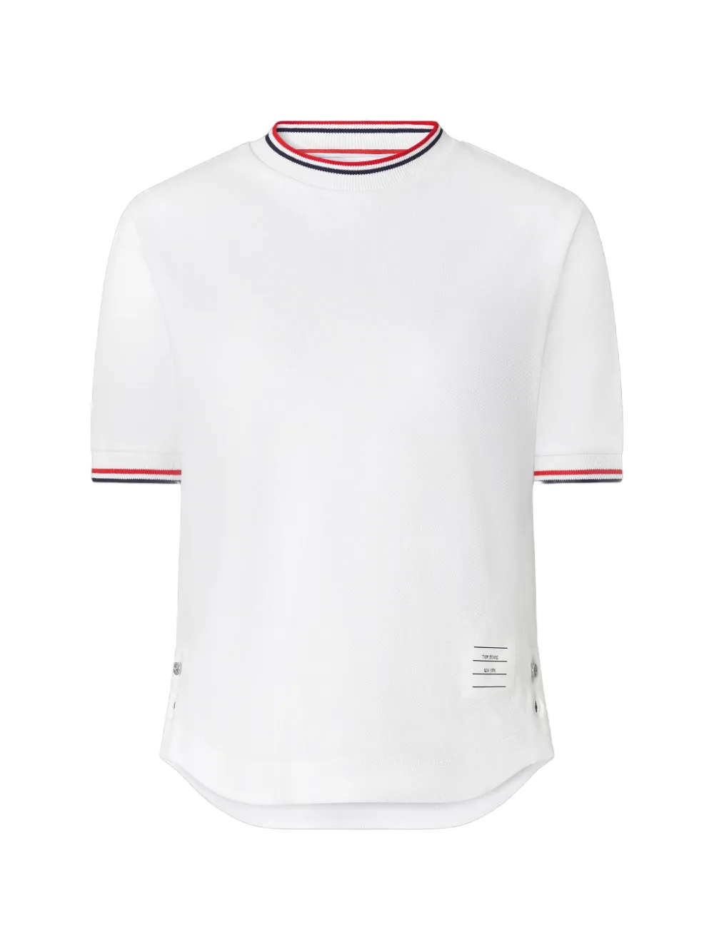 Thom Browne Piqué RWB T-shirt met afwerking Wit