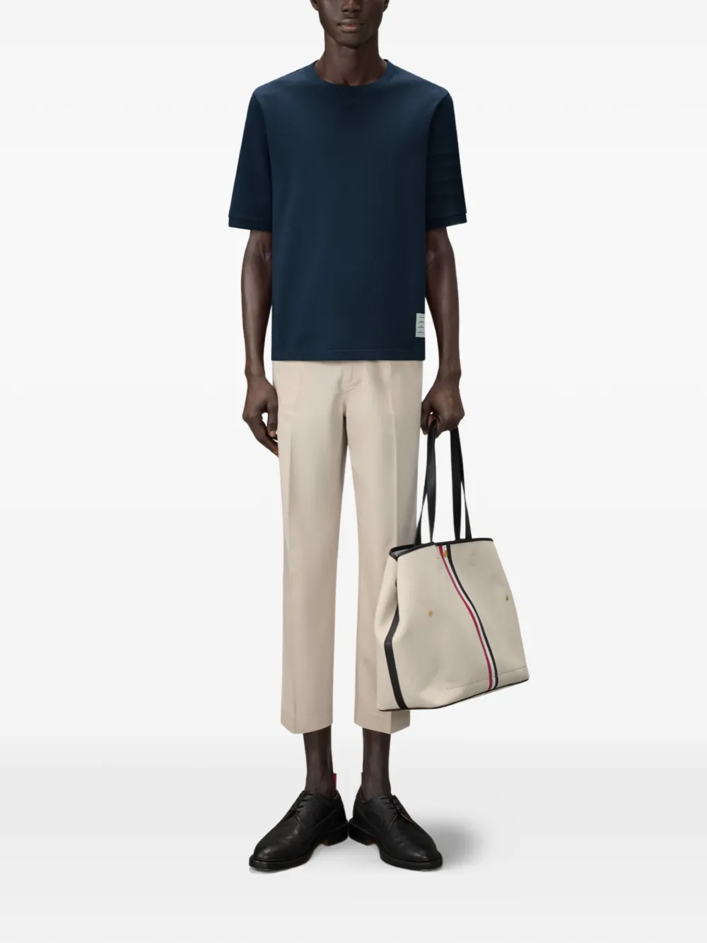 Thom Browne 4-Bar Ottomaans T-shirt Blauw