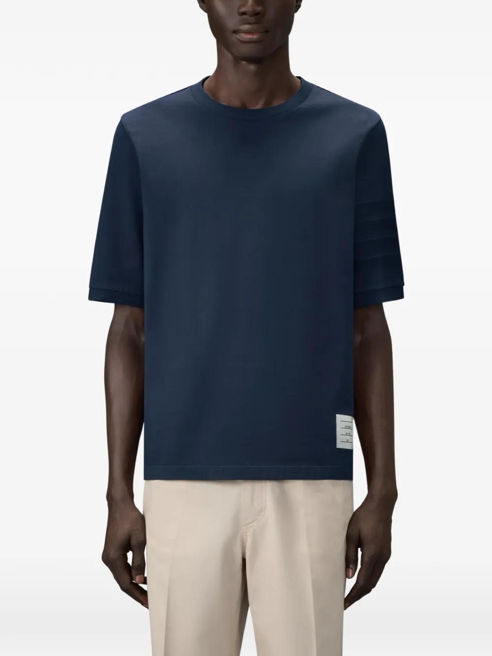 Thom Browne 4-Bar Ottomaans T-shirt Blauw