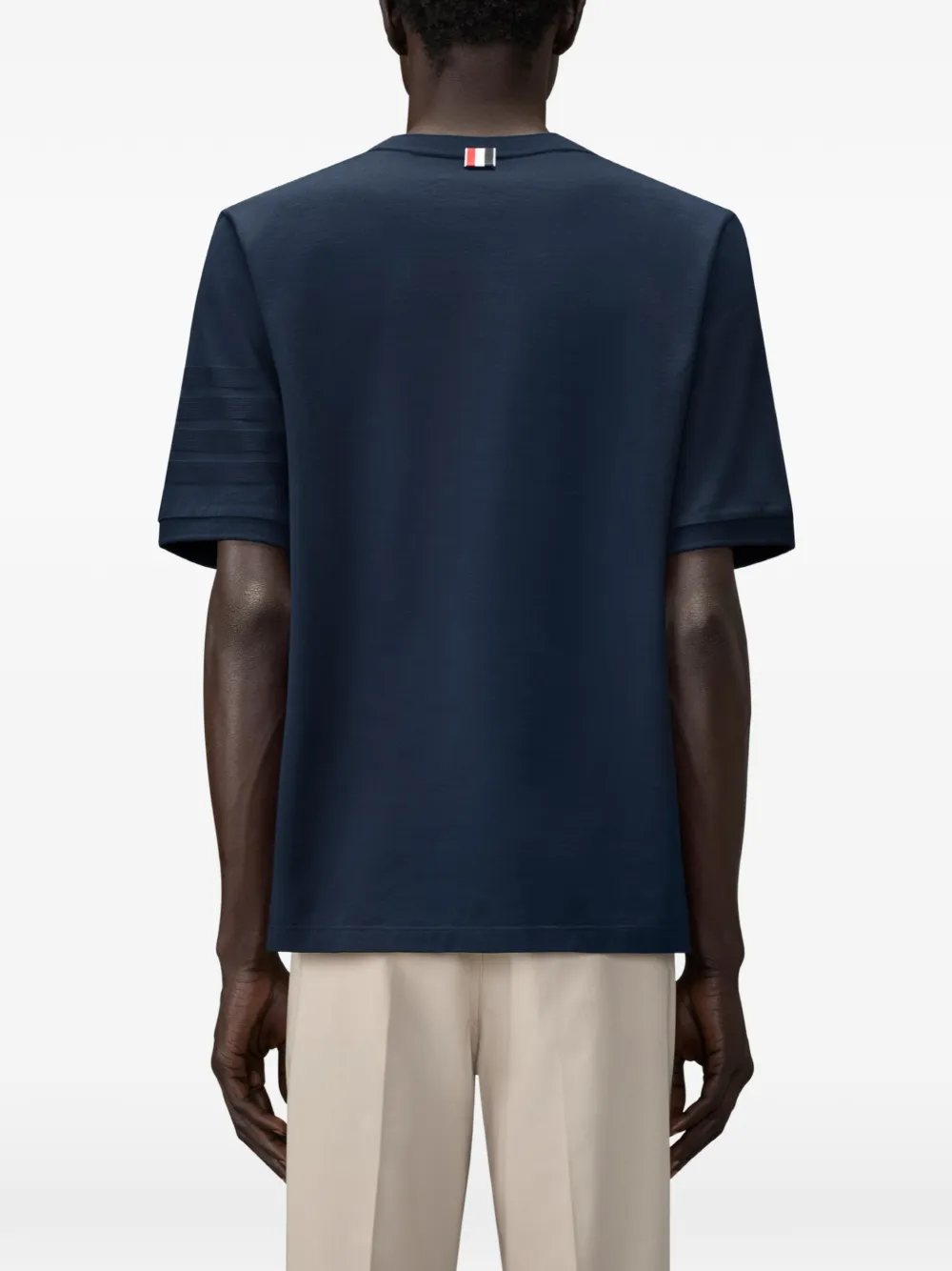 Thom Browne 4-Bar Ottomaans T-shirt Blauw