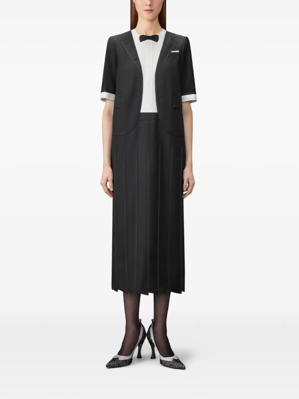 Thom Browne Trompe L'oeil midi-jurk Zwart