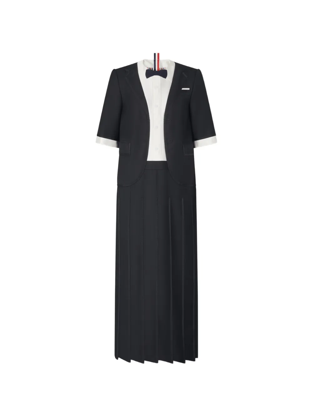 Thom Browne Trompe L'oeil twill midi dress - Black