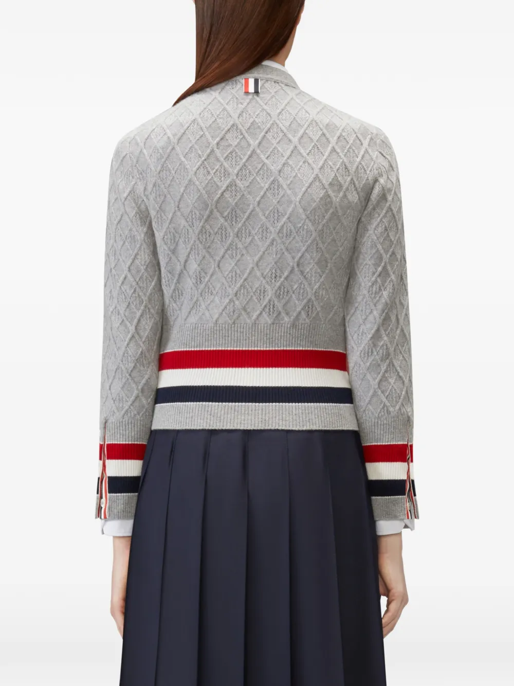 Thom Browne Intarsia vest met argyle patroon Grijs