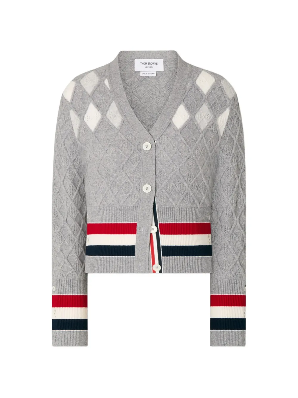 Thom Browne Cardigan a rombi - Grigio