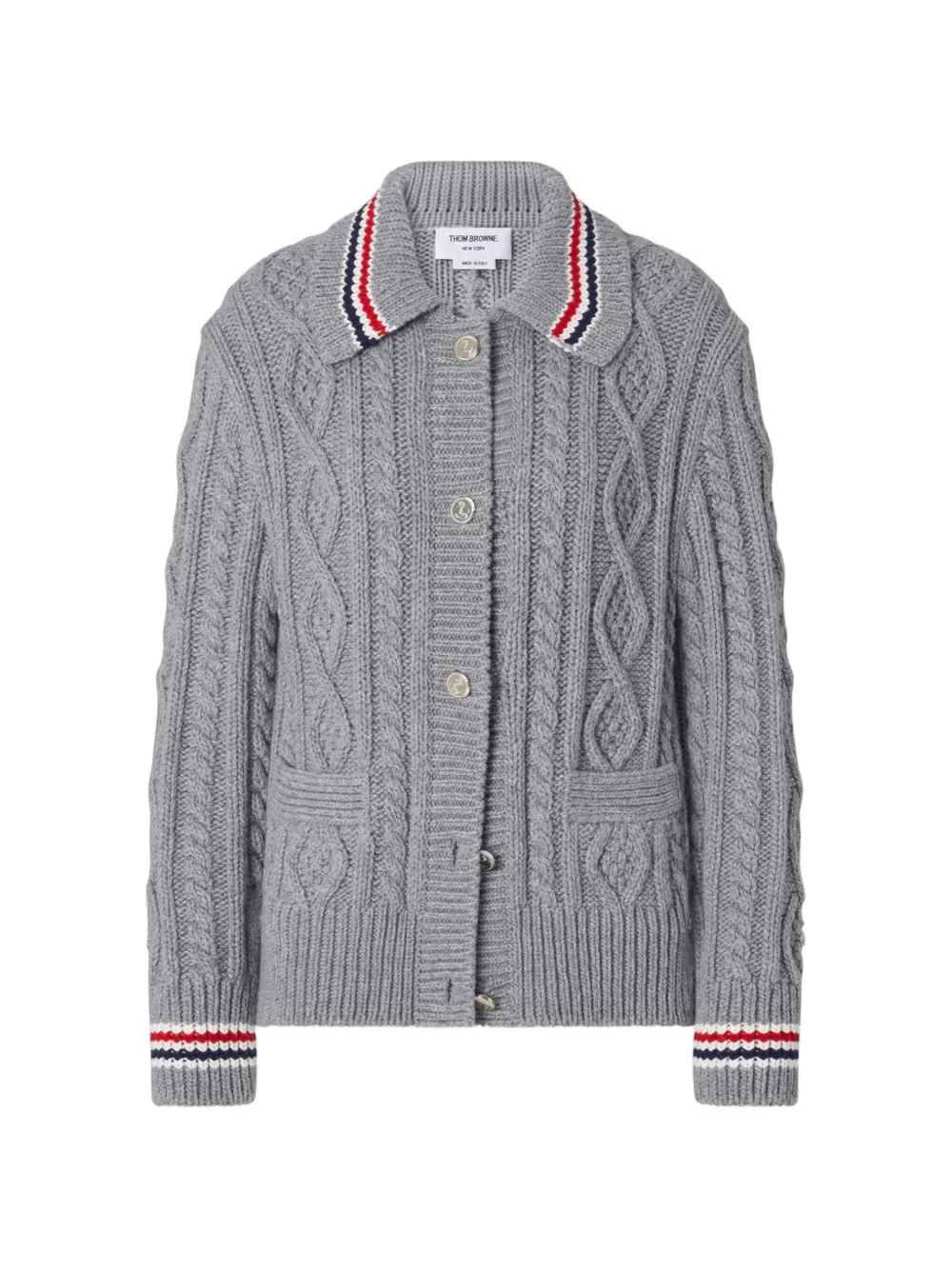 Thom Browne Cardigan Aran - Grigio