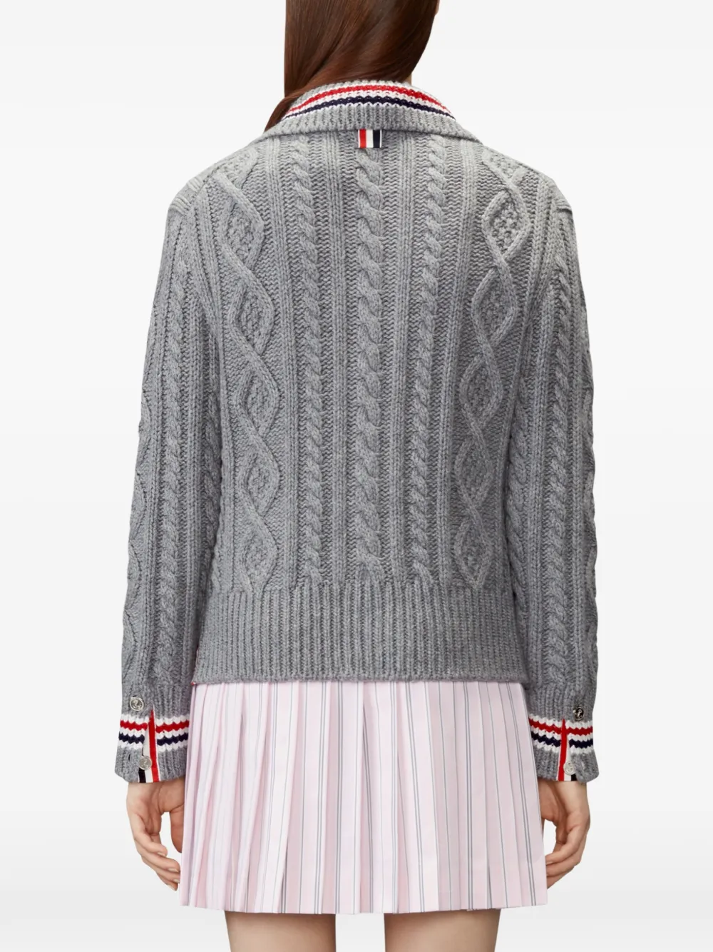 Thom Browne Aran kabelgebreid vest Grijs