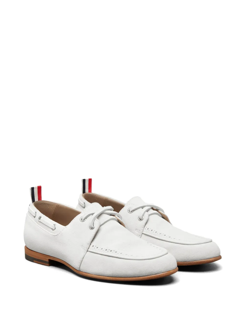 Thom Browne Suède loafers met brogue detail Wit