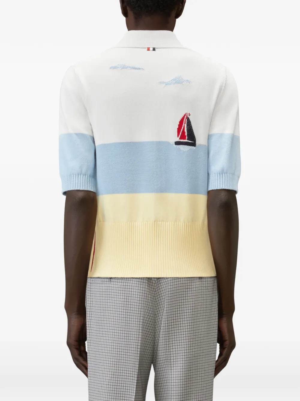 Thom Browne Nantucket scenic jersey poloshirt Wit