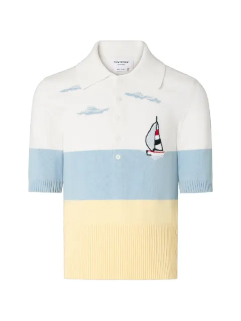 Thom Browne Nantucket scenic jersey polo shirt