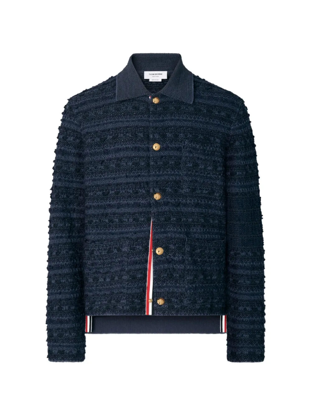 Thom Browne 4-Bar tweed utility shirt jacket - Blu