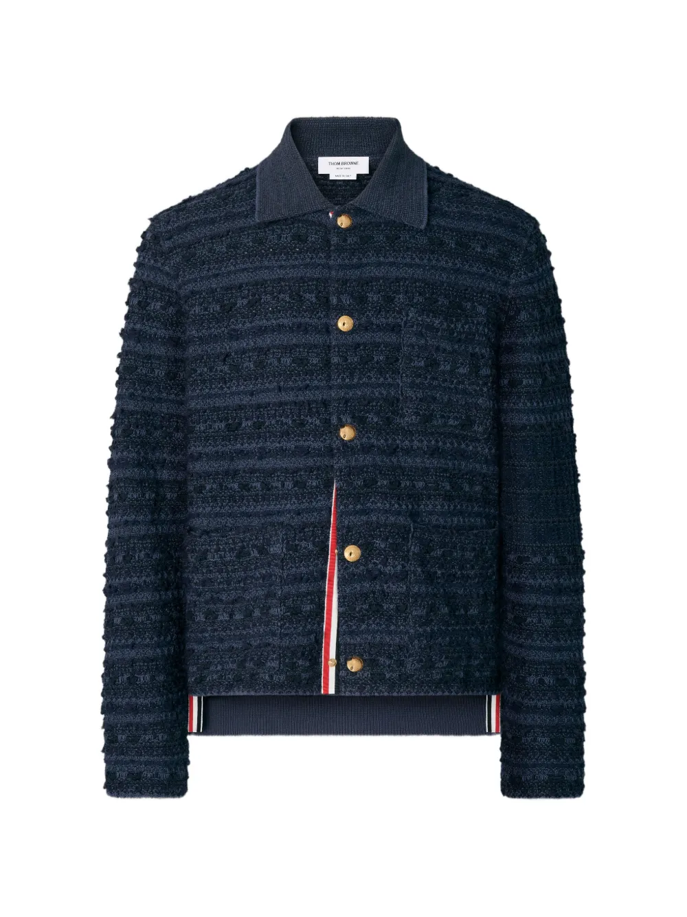 Thom Browne 4-Bar tweed utility shirt jacket - Blu