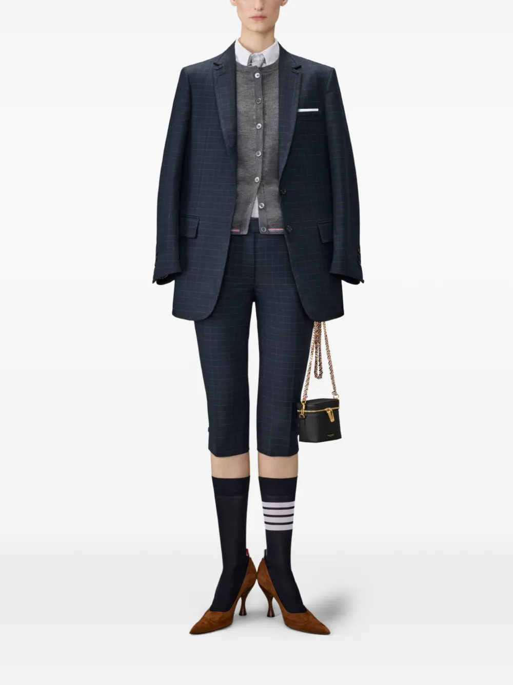 Thom Browne Wollen vest met ribstiksel Grijs