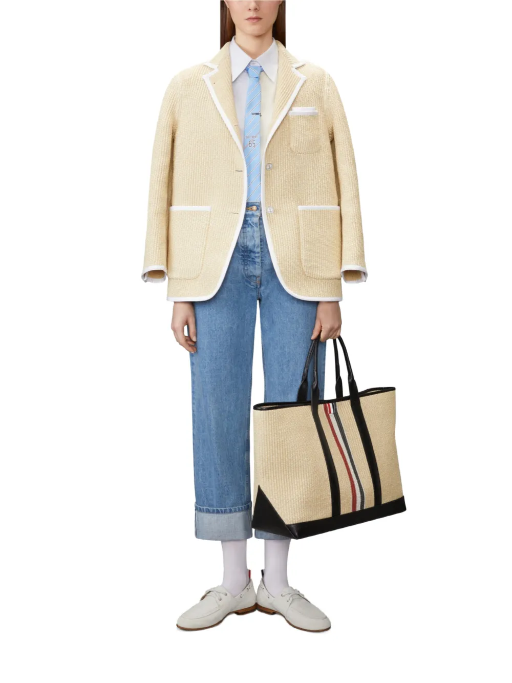  Thom Browne Camisa Funmix - Neutro 