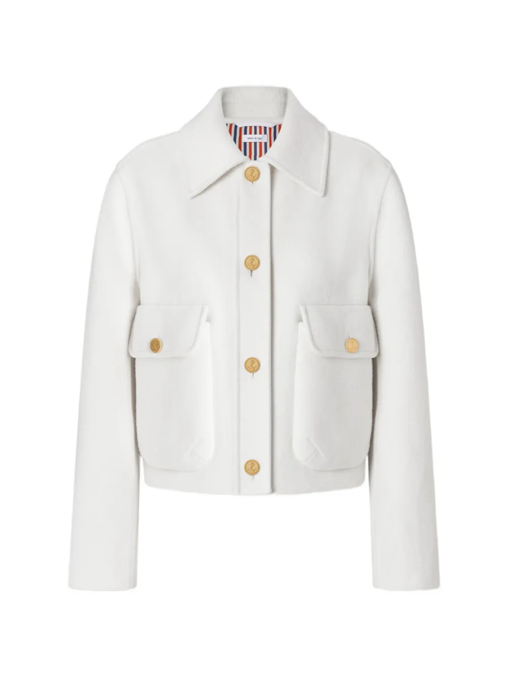 Thom Browne Giacca con maniche a campana - Bianco