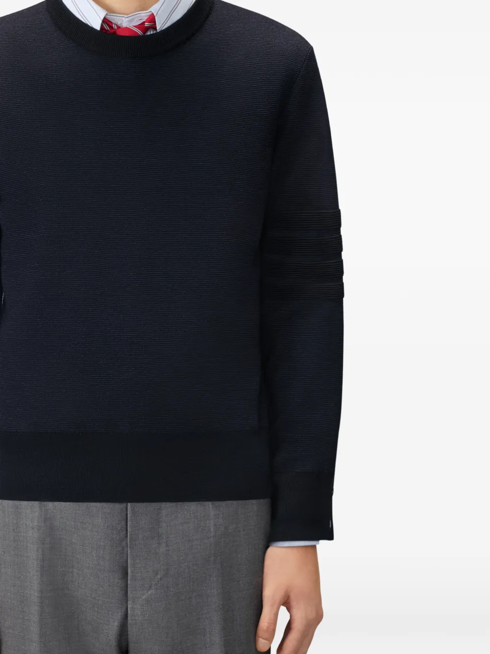 Thom Browne Sweater met vier strepen en stiksel Blauw