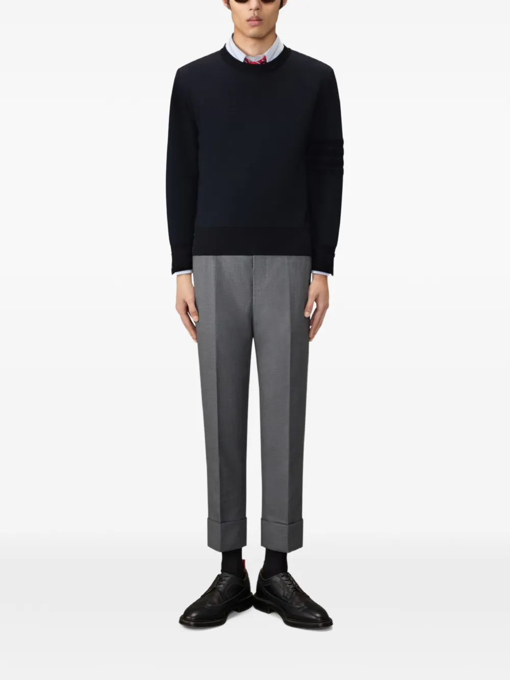 Thom Browne Sweater met vier strepen en stiksel Blauw