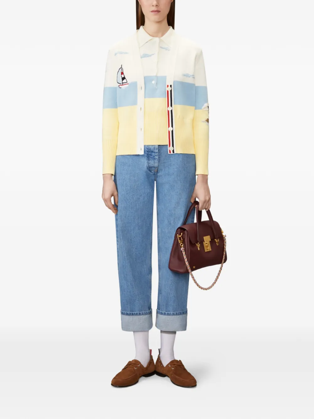 Thom Browne Nantucket vest met borduurwerk Geel