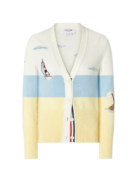 Thom Browne Nantucket scenic-embroidery cardigan