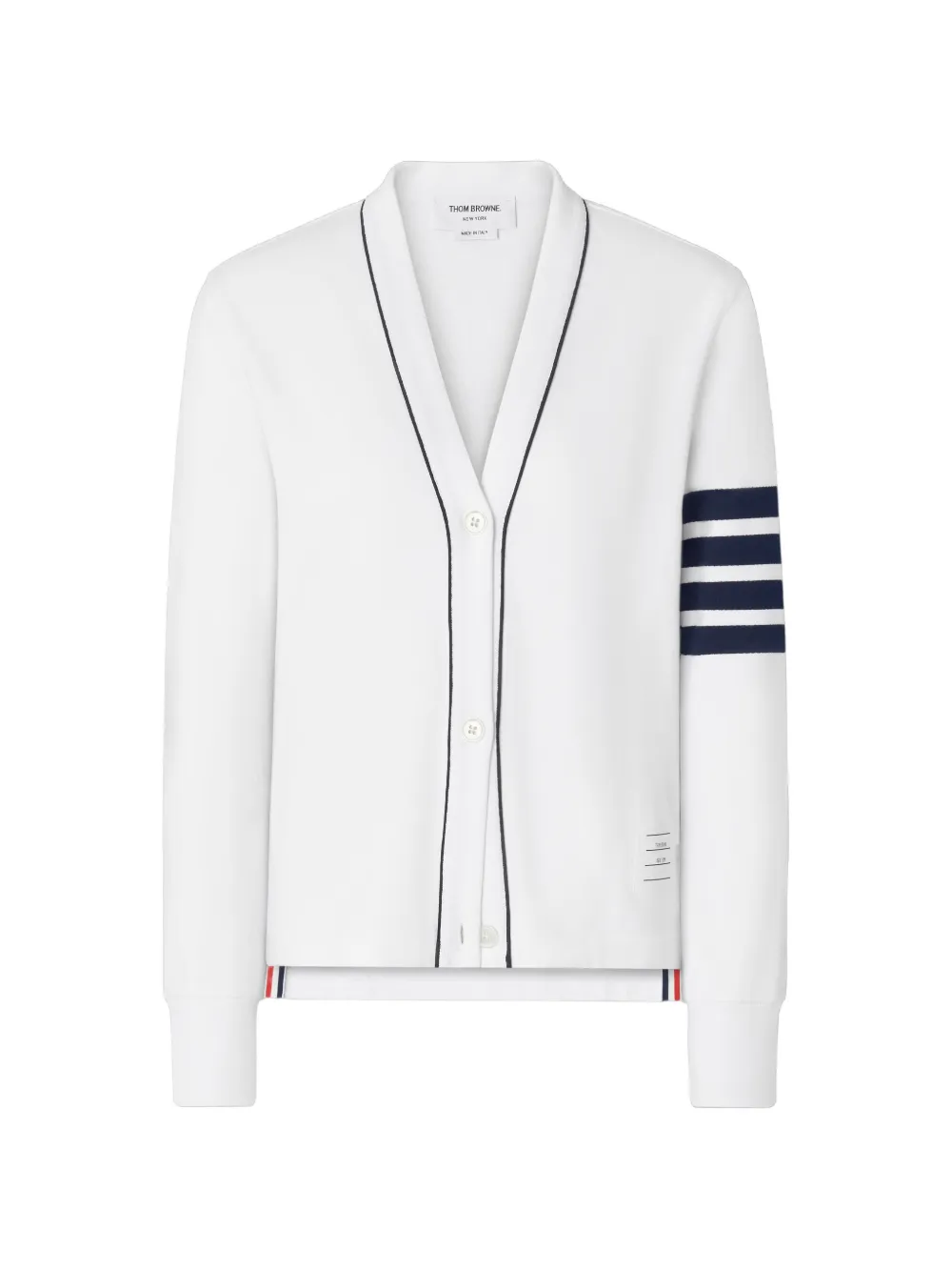 Thom Browne Vest met vier strepen en loopback Wit