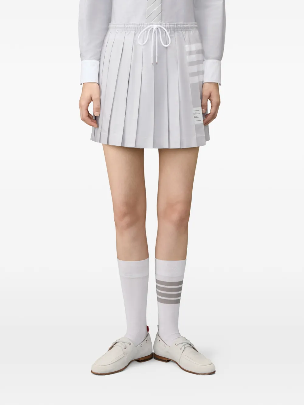 Thom Browne 4-Bar plooirok met trekkoord Grijs