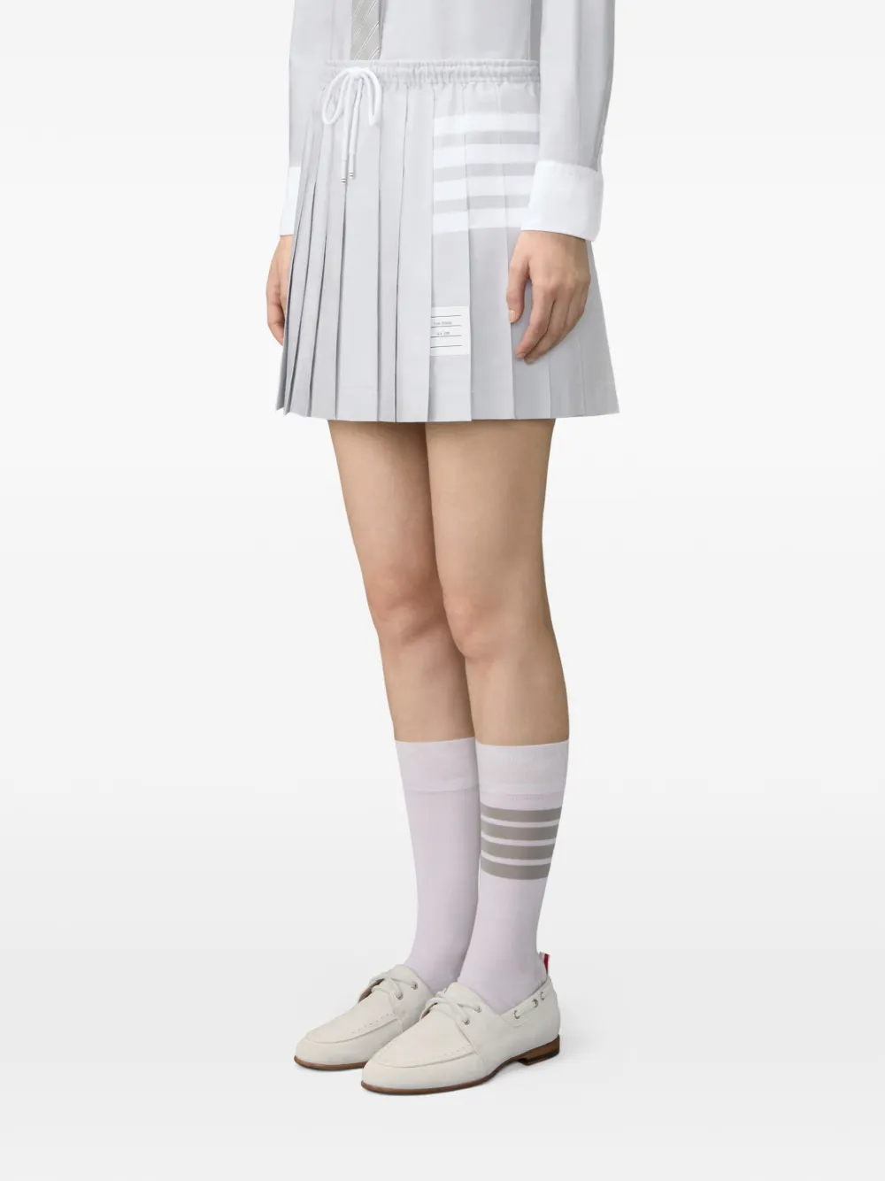 Thom Browne 4-Bar plooirok met trekkoord Grijs