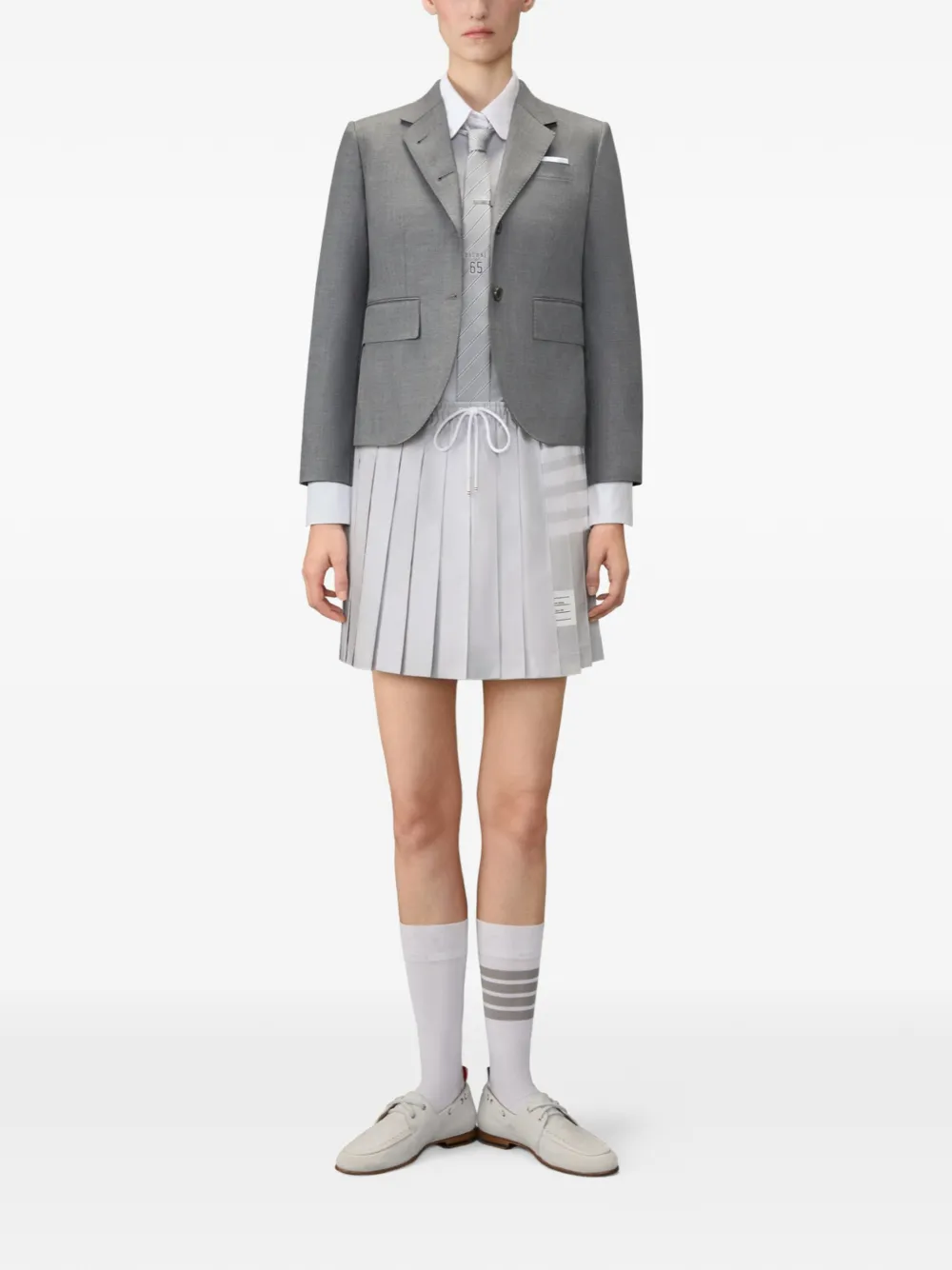 Thom Browne 4-Bar plooirok met trekkoord Grijs