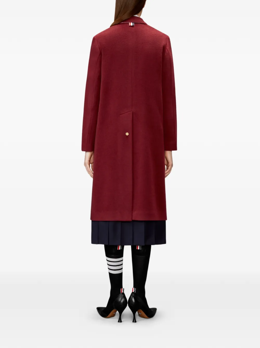 Thom Browne Kasjmier jas met klokmouwen Rood
