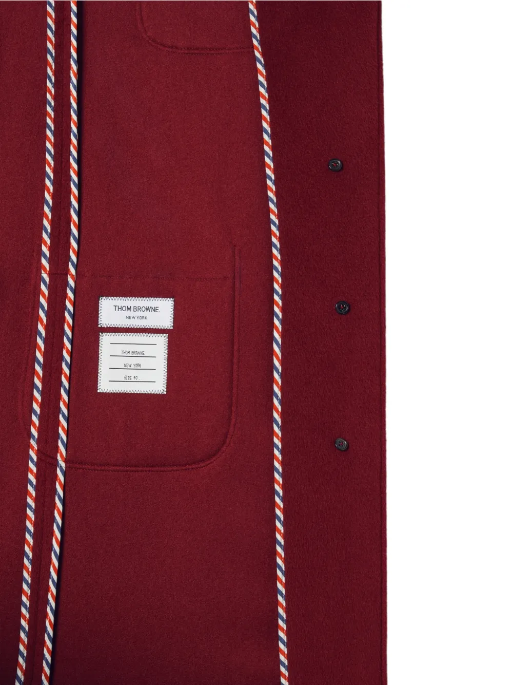 Thom Browne Kasjmier jas met klokmouwen Rood
