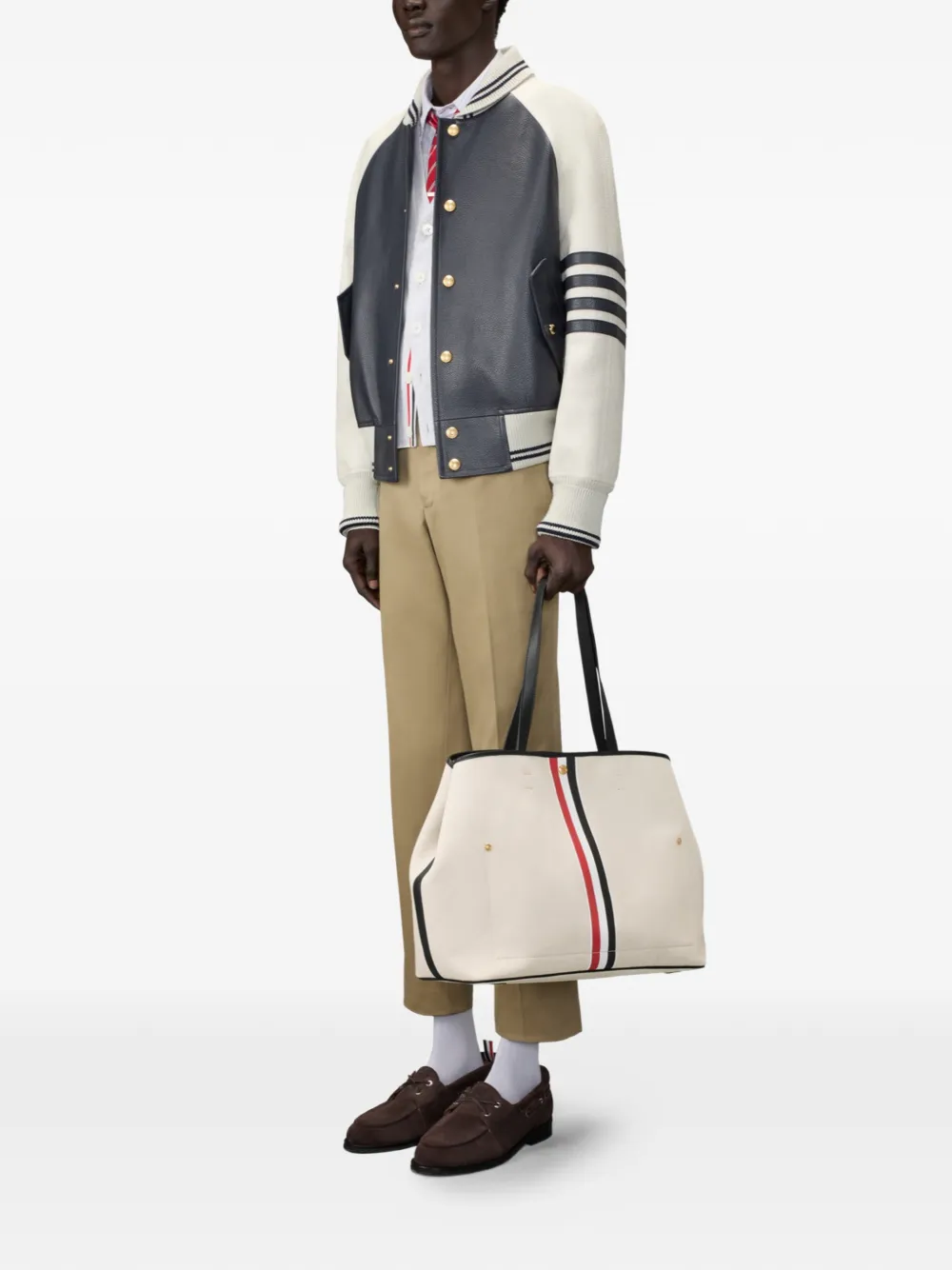 Thom Browne Canvas shopper Beige