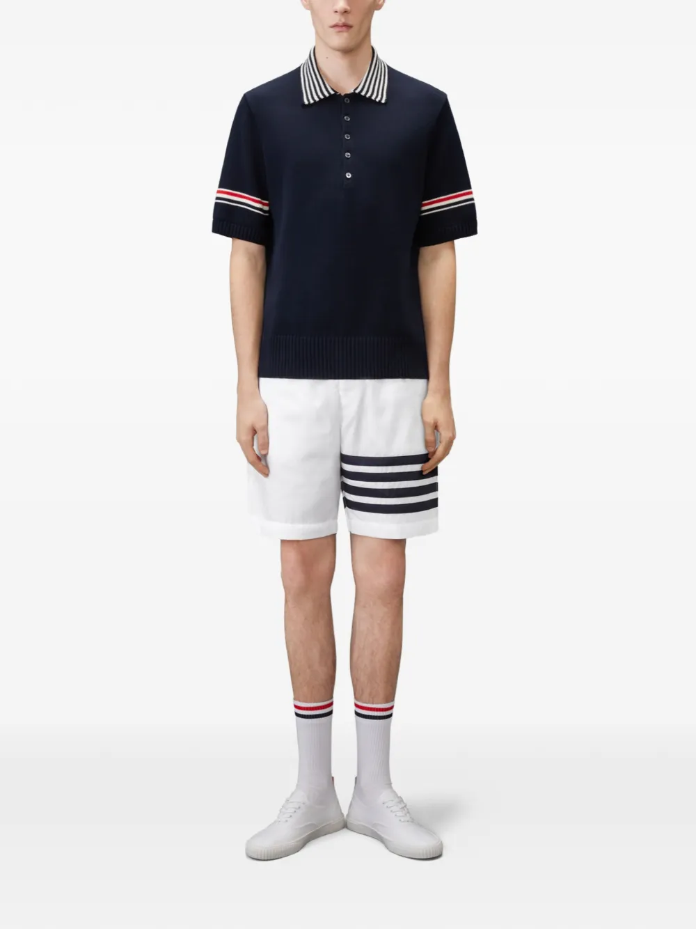Thom Browne Poloshirt met RWB Armband Blauw
