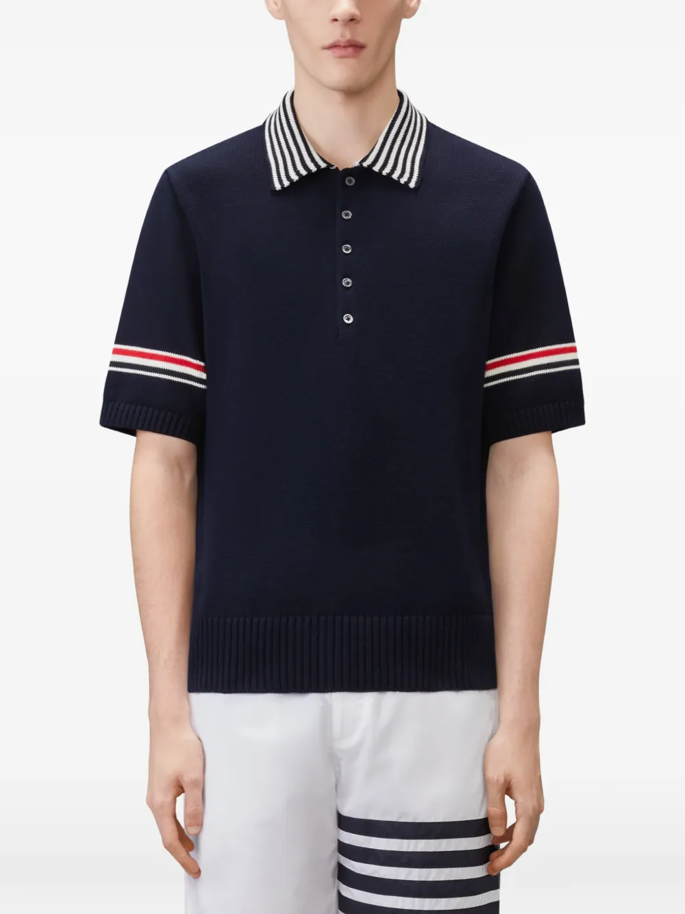 Thom Browne Poloshirt met RWB Armband Blauw