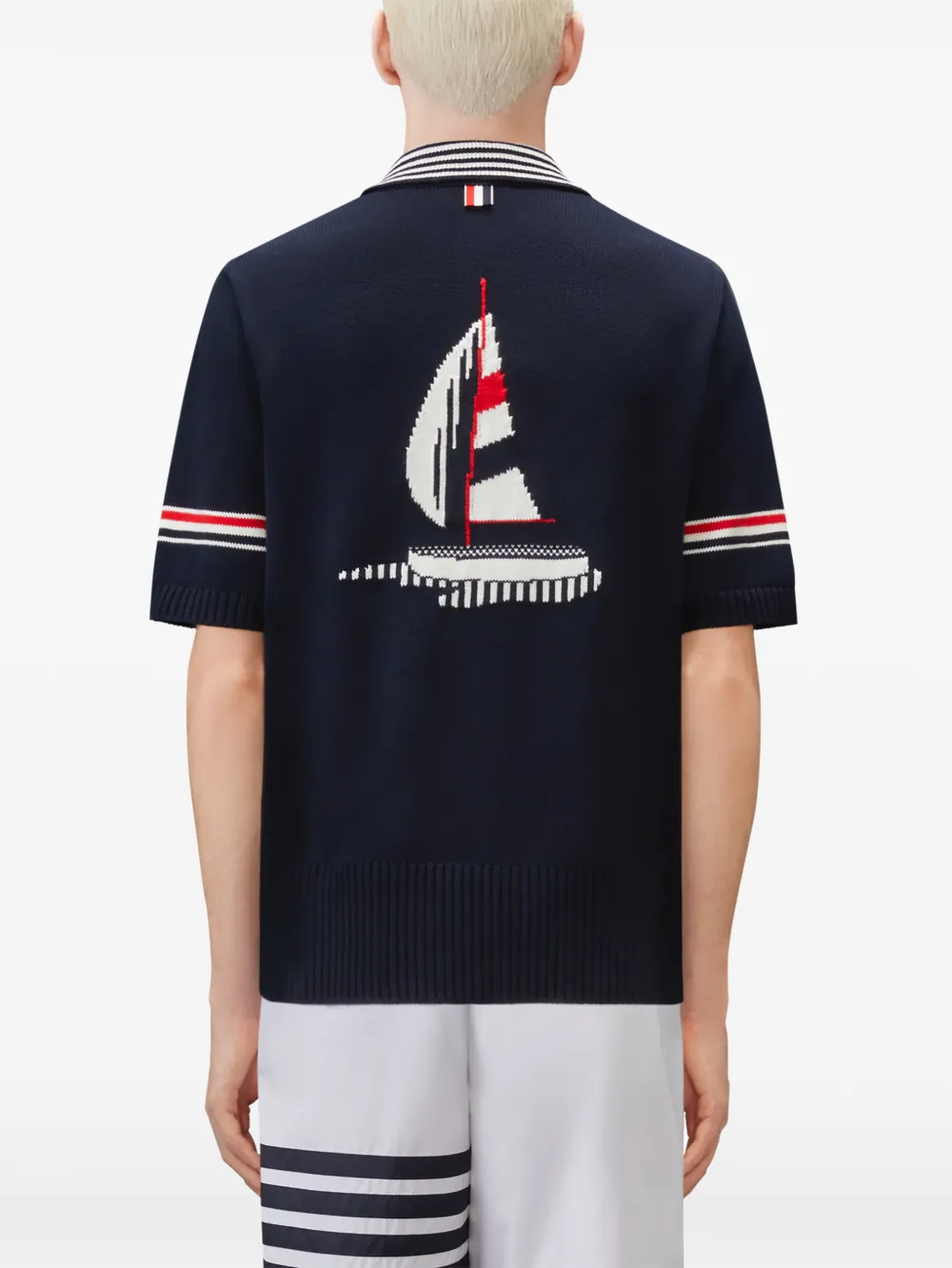 Thom Browne Poloshirt met RWB Armband Blauw