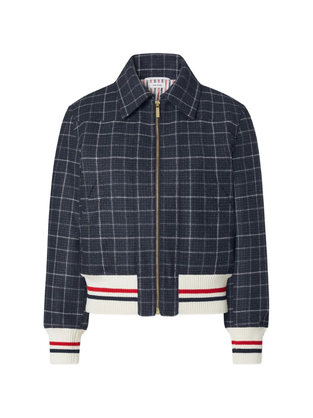Thom Browne Teviot Tweed-Jacke mit Hahnentrittmuster - Blau