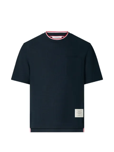 Thom Browne textured-cotton chest-pocket T-shirt
