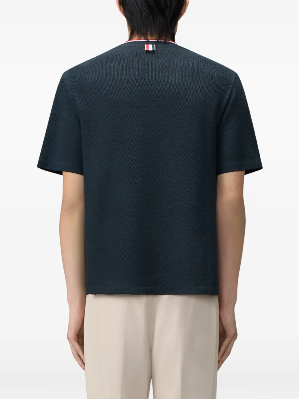Thom Browne T-shirt met borstzak en textuur katoenen Blauw