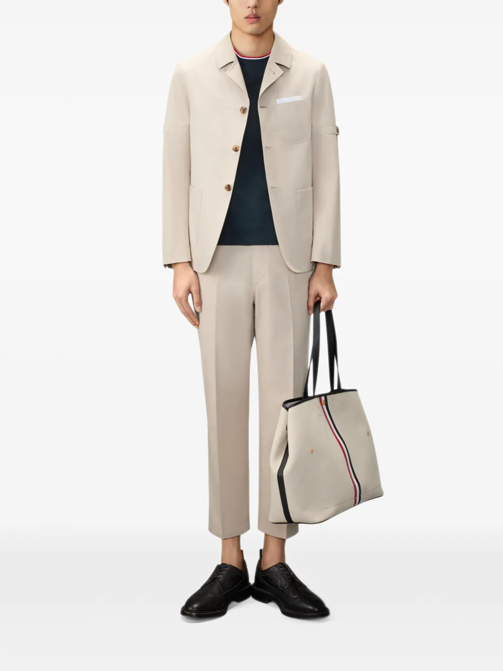 Thom Browne T-shirt met borstzak en textuur katoenen Blauw