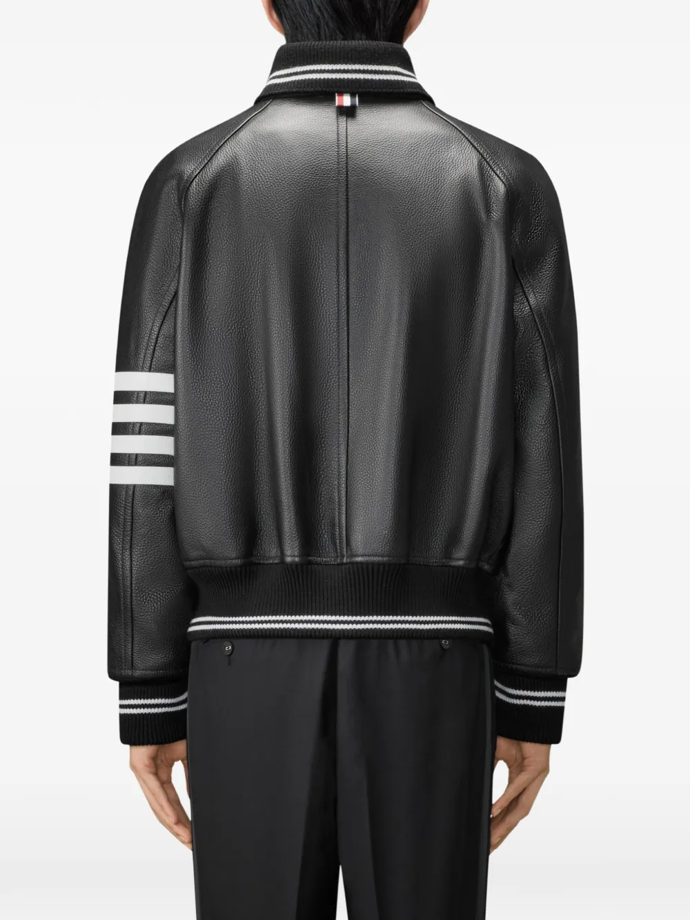 Thom Browne Leren jack Zwart