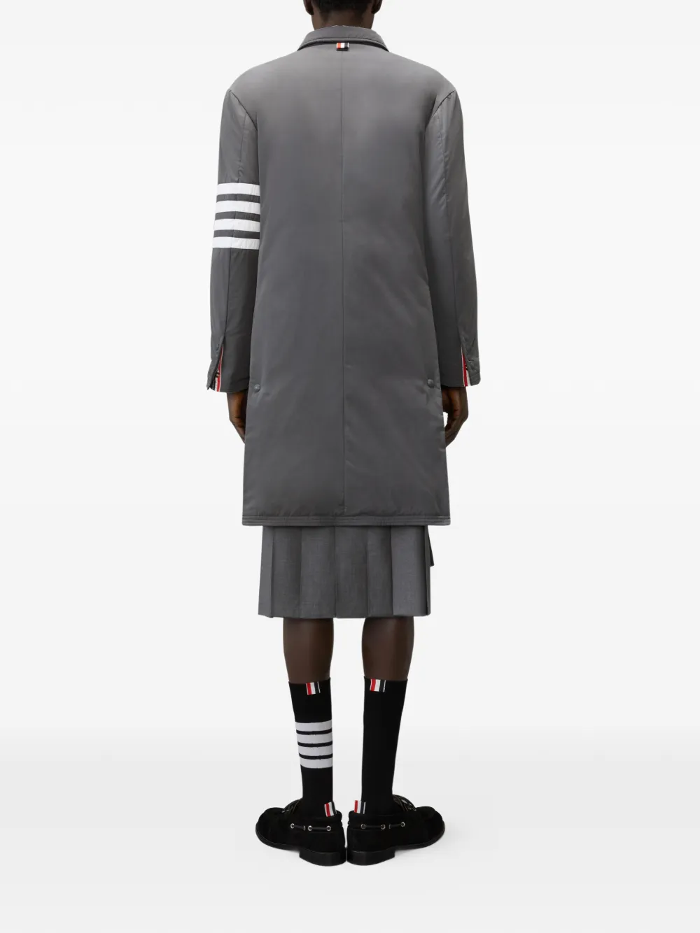 Thom Browne Gewatteerde jas met vier strepen Grijs