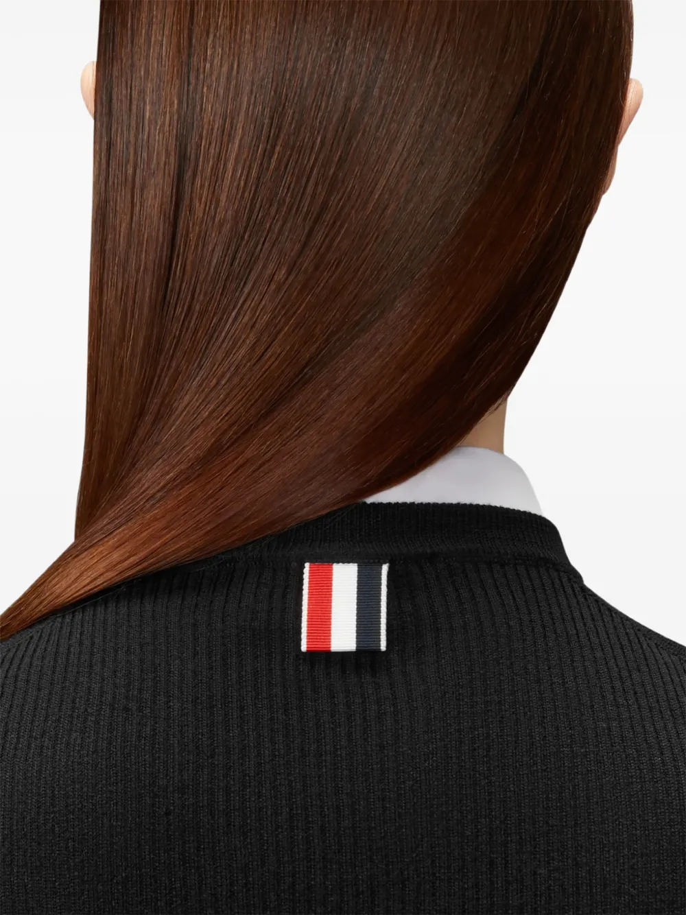 Thom Browne Geribbelde top met RWB-streep Zwart