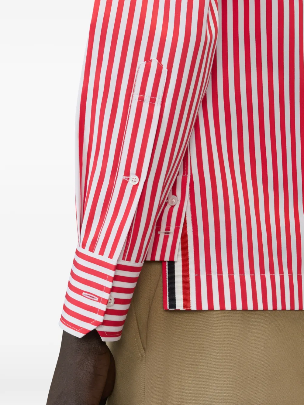Thom Browne Lobster gestreept overhemd Rood