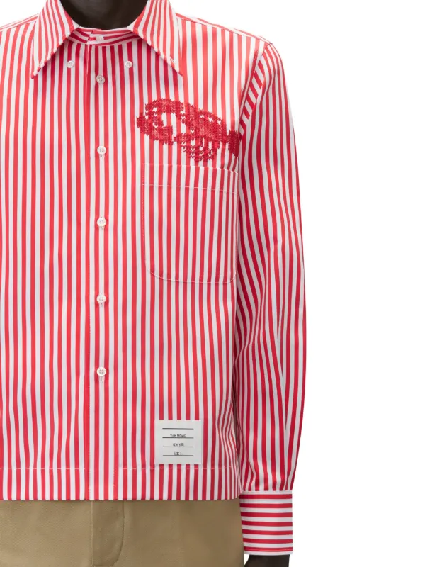 Thom Browne Lobster Striped Shirt | Red | FARFETCH