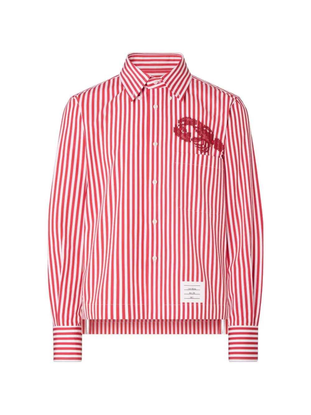 Thom Browne Lobster gestreept overhemd Rood