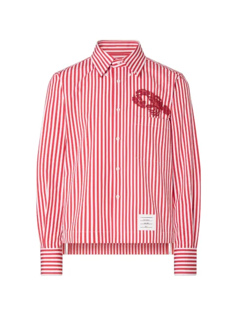 Thom Browne poplin university stripe lobster shirt