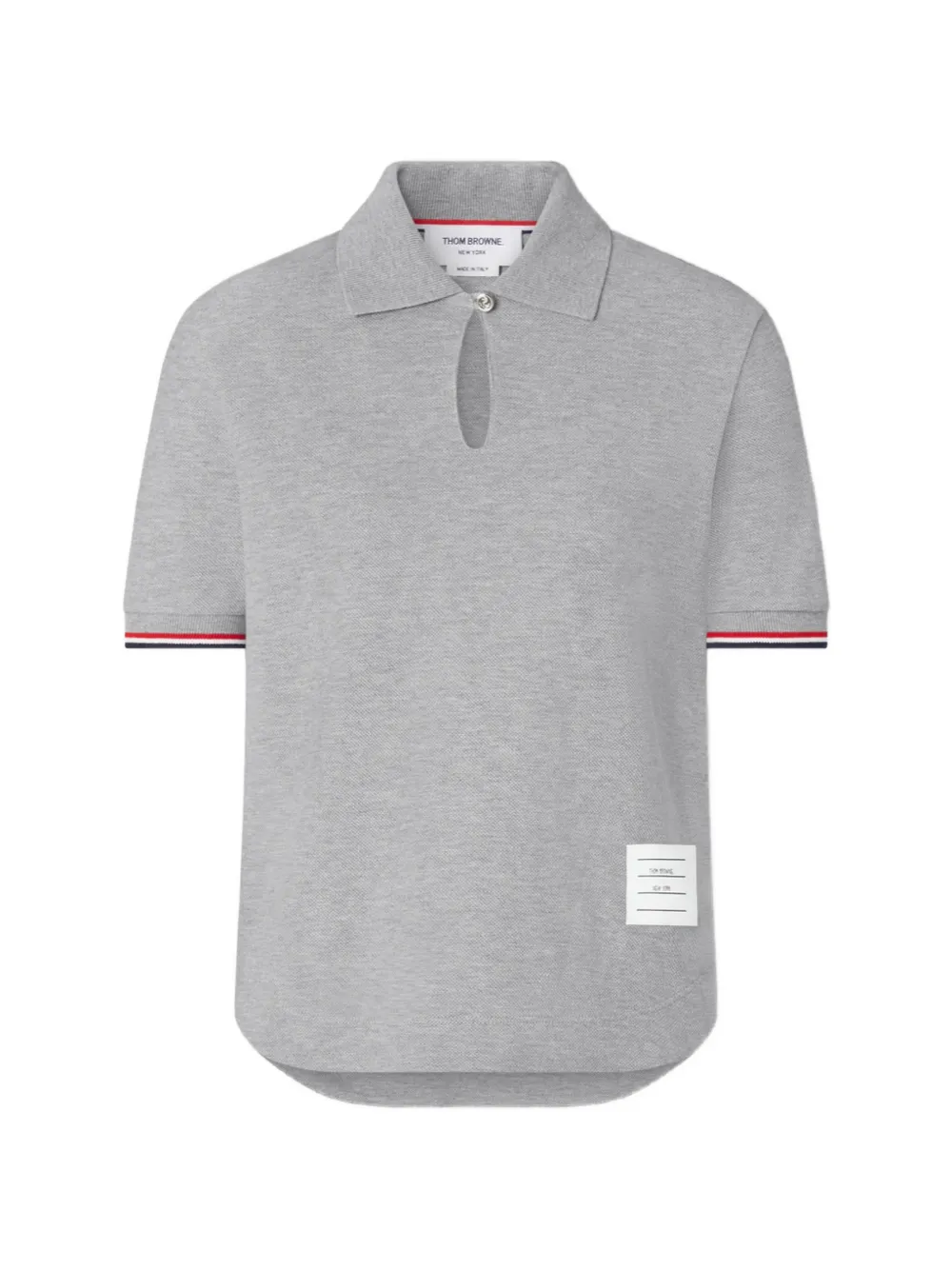 Thom Browne keyhole piqué polo shirt - Grigio