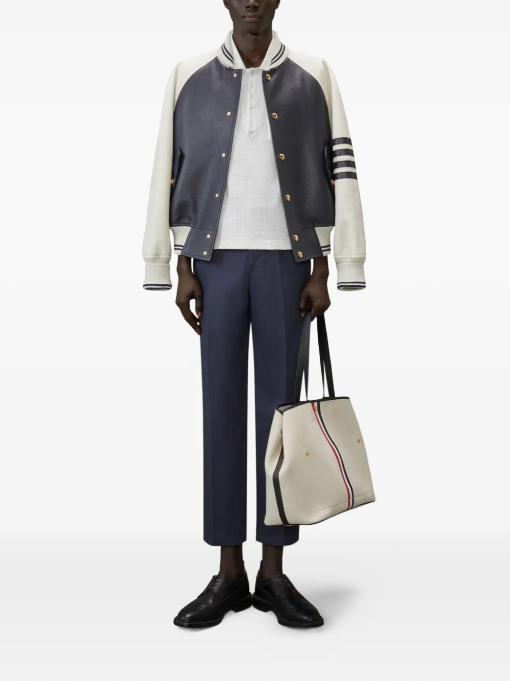 Thom Browne Katoenen-linnen poloshirt met textuur Wit